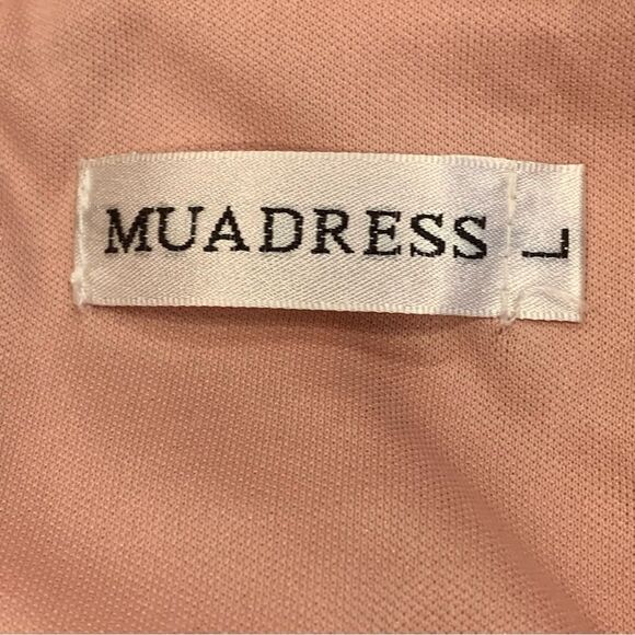 Muadress Pale Pink with lace overlay Dress Size Large - Picture 6 of 11